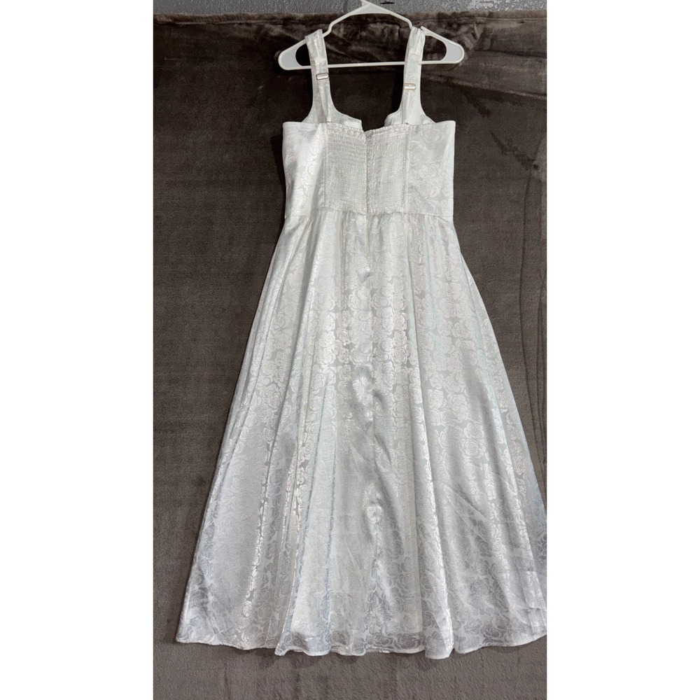 Show Me Your Mumu Nina Midi Dress Womens XXL White Rose Satin Lined Smocked Back - Picture 10 of 13
